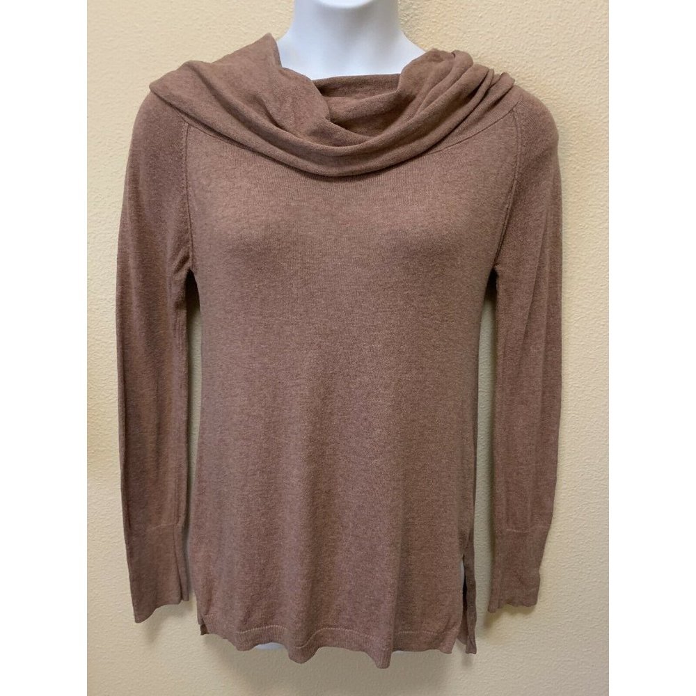 Shrinking Violet Womens M Sweater Dusty Rose Cowl Neck Off Shoulder